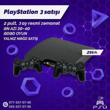 ps 3 fiyatı: Playstation3 pult 2 eded 30 dene oyun 1 ay zəmanət Ünvan: Həsən — 1