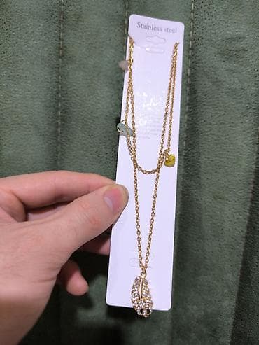 tek pencek: Zərif ikili boyunbağı dəsti - Material: paslanmayan polad (Stainless — 5