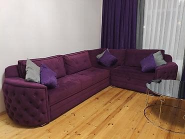 Künc divan, İşlənmiş, Bazalı, Vеlur parça — 1