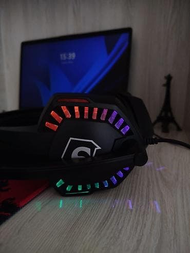 kür kompüter: RGB işıqlı oyun aksesuarları dəsti - Qulaqlıq: Üstündə mikrafon olan — 5
