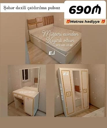 xonca desti: Yataq otağı dəsti - Qiymət: 690 ₼ - Şəhər daxili çatdırılma: pulsuz - — 1