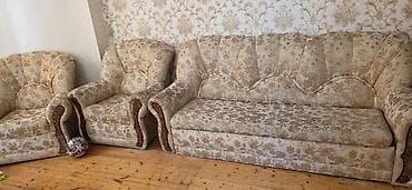 İşlənmiş, Klassik divan, 2 kreslo, Açılan