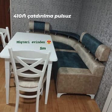 metbex masa ve oturacaqlar: Прямой стол, Для кухни, Другое количество персон, Нераскладной, Гарантия 1 год — 1