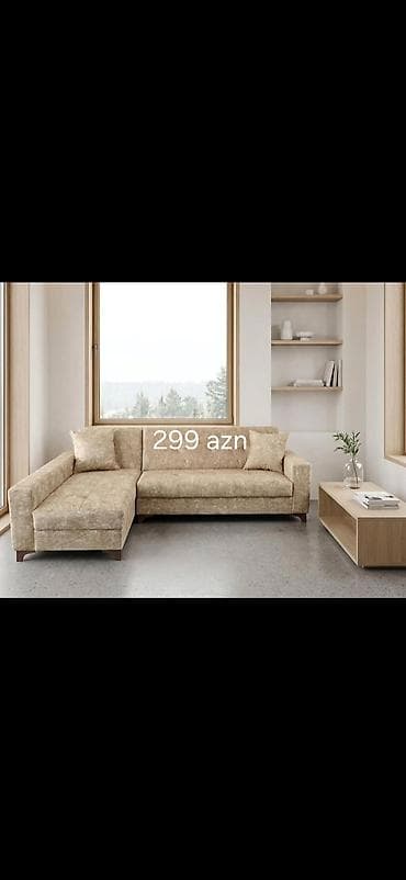 kunc divani: Künc divan – müasir minimal dizayn - Forma: L-şəkilli künc divan, sağ — 1