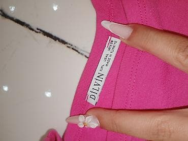 oversize tshirt: Brend: DİLVİN Model: Qısa kəsimli t-shirt (crop) Rəng: Parlaq çəhrayı — 2