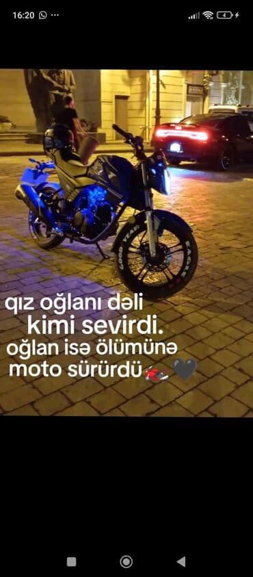 купить мапед: Motosiklet – şəhər tipli naked/street dizaynı ilə mavi rəngdə — 4