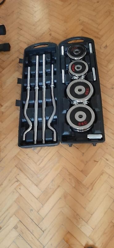 İdman və hobbi: Qantel və ştanq dəsti + jim oturacağı Xrom materialdır. 55 kq çəkisi — 3