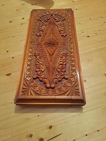 gitara simleri: Əl oyma taxta nərd-taxta dəsti - Material: bərk taxta (tam ağac) — 1