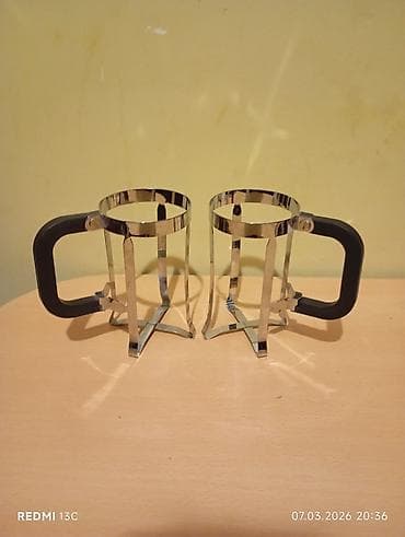 panel plastik: Məhsul: 2 ədəd metal stəkan/maşa tutacağı (şüşə stəkan üçün karkas) — 3