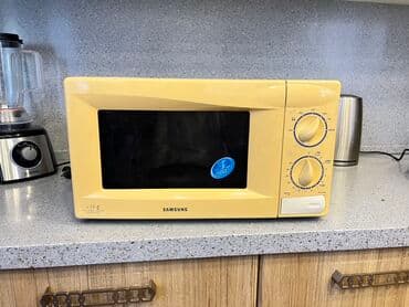 ikinci əl soyuducu satışı: Mikrodalğalı soba Samsung, Ayrıca dayanan, Mikrodalğalar ilə, rəng - Bej, İşlənmiş — 3