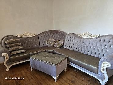 Klassik üslubda L formalı künc divan dəsti - Material: yumşaq at lalafo.az Klassik üslubda L formalı künc divan dəsti - Material: yumşaq
