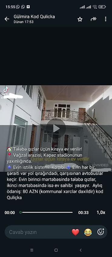 şabran ev: Ünvan Gəncə şəhəri tələbələr üçün kirayə evlər çevir bax — 3