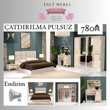 Divanlar: 2 təknəfərlik çarpayı, Dolab, Tumba, 2 tumba, Azərbaycan, Yeni