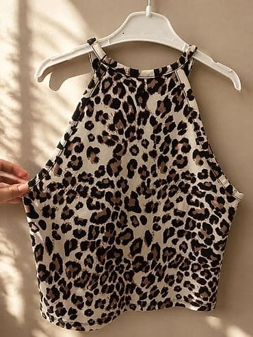 maykalar: Leopar naxışlı qadın topu - Model: Yüksək yaxa, amerikan kəsimli — 1