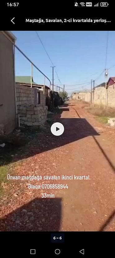 sumqayit 33 yolu heyet evleri: Maştağa, Savalan, 2-ci kvartalda yerləşən həyət evi. 3 sotda yerləşir — 5