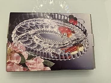 serviz qab: Şüşə servis dəsti + porselen ədviyyatlıq - Material: şəffaf şüşə — 3