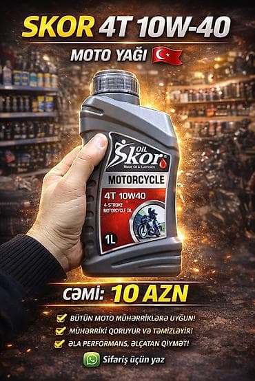 SKOR 4T 10W-40 moto yağı – 4 zərbəli motosiklet mühərrikləri üçün