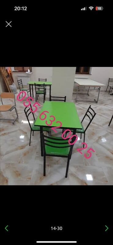 endirimde olan mebeller: Yeni, Kvadrat masa, 4 stul, Açılmayan, Stullar ilə, Dəri, Azərbaycan — 13