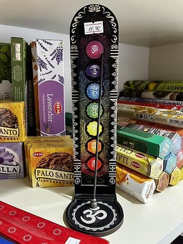 Pastel dəstləri: Çakra mövzulu tütsü qabı və tütsülük dəsti - Dizayn: Şaquli stend — 1