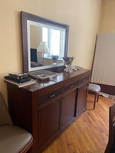 madeyra metbex stol stullari: Qonaq otağı üçün, Açılmayan, Dördbucaq masa, 6 stul — 1