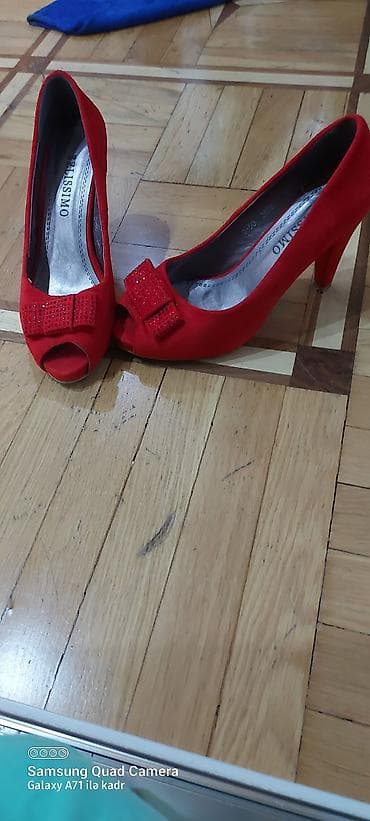 Makasin və loferlər: Tuflilər, Ölçü: 38, rəng - Qırmızı, Yeni — 3