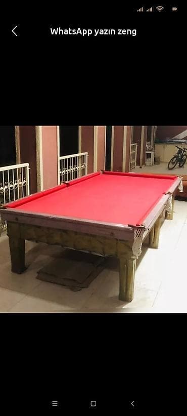 бильярдный стол: Bilyard masasi 850 Azn. Unvan Qaradag. Shirin x. 3875 — 1