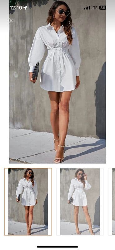 женские белые рубашки: 1dəfə geyinilib — 1