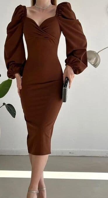 zamşa qadın donları: Kokteyl donu, Midi, S — 1