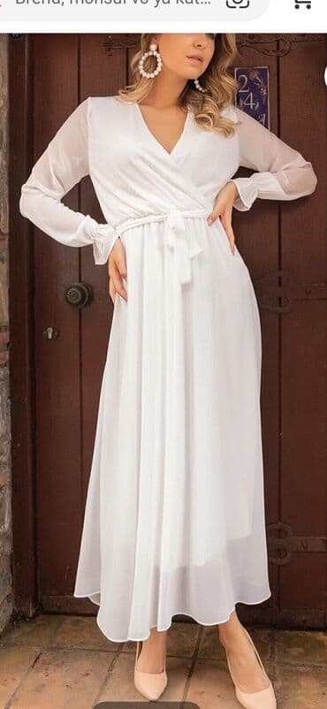 Cinslər: Ağ rəngli, uzun maxi don – 4 ədəd mövcuddur. Ölçülər: M, L, XL — 1