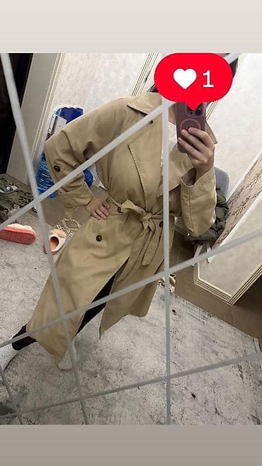 Stradivariusdan alinib M -L Bej rəngli qadın trençkot - Klassik