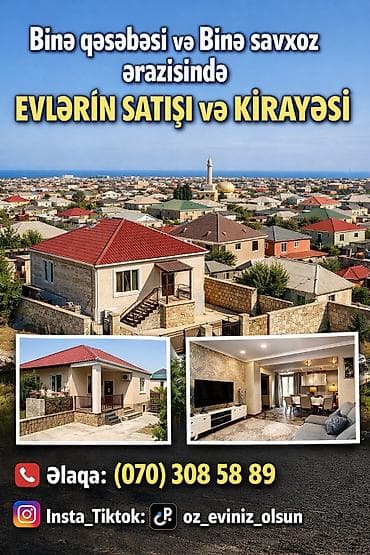 Binə qəsəbəsi və Binə savxoz ərazisində evlərin satışı və kirayəsi -
