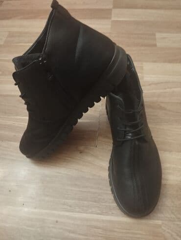 женские зимние ботинки на шнуровке: Qışlıq qadın botu – qara rəng 50 azn razmer 41 - Material: yumşaq — 2