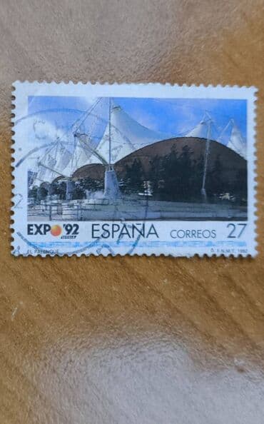 marka: На изображении представлена почтовая марка Испании, выпущенная в 1992 — 1