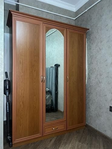 3 qapılı, Siyirməli, Qəhvəyi, Taxta, Açılan, Düz dolab