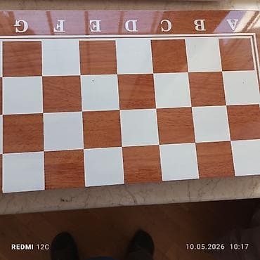 Taxta şahmat dəsti - Klassik 8x8 dama taxtası: açıq və tünd ağac — 1