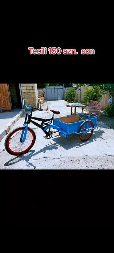 Yükdaşıma üçün üçtəkərli velosiped qoşqulu - Tip: İki arxa təkərli