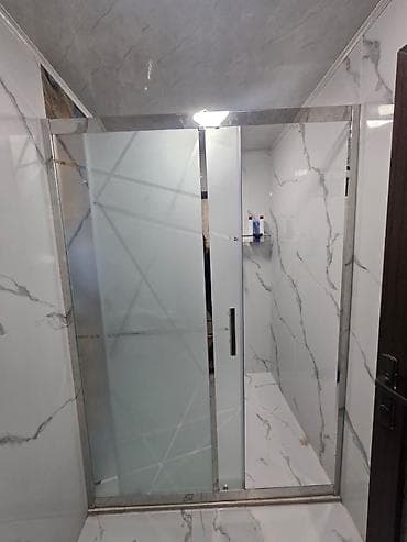 w210 qapi: Şüşə duş kabinası – sürgülü qapılı model - Ölçü: standart hamam — 1