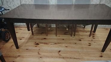yerden unitaz: Yemək/Qonaq otağı üçün masa - Material: taxta (tünd qəhvəyi rəngli — 1