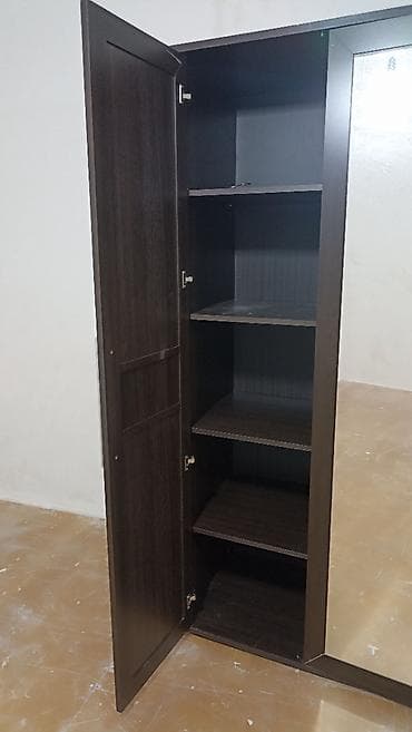 skaf: İşlənmiş, 4 qapılı, Güzgülü, Qəhvəyi, Açılan, Düz dolab — 3