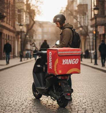 YANGO brendli termo çatdırılma çantası. - Rəng: qırmızı, üzərində