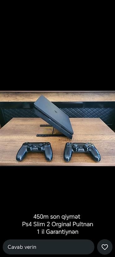plesdeyşn 4: PS4 Slim oyun konsolu - Model: PlayStation 4 Slim - Komplektasiya: 2 — 1