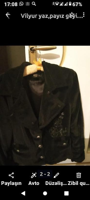 Личные вещи: Məhsul: Vilyur qadın gödəkçə - Material: yumşaq vilyur (velur) — 1