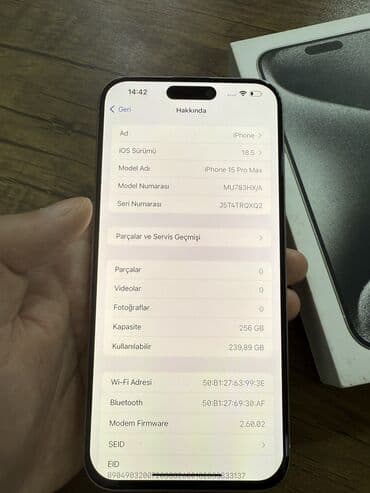 iphone xs max 256 gb ikinci el: IPhone 15 Pro Max, 256 GB, White Titanium, Zəmanət — 7