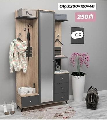 Dəhliz üçün funksional giriş dolabı və gardırob dəsti. - Ölçü: 200 ×