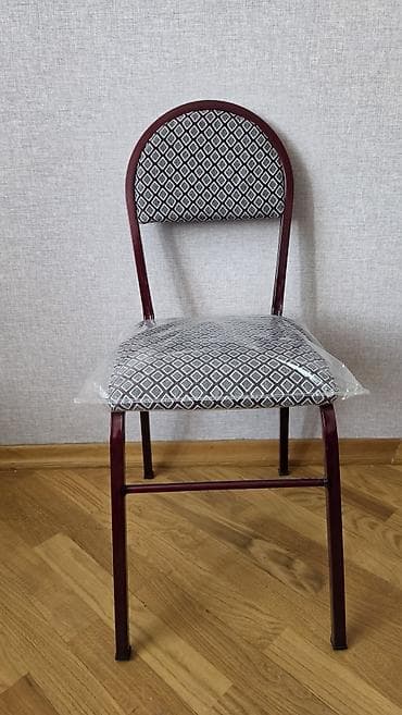 Metall karkaslı, yumru üstlü arxa dayaqlı - Rəng: tünd bordo satisda