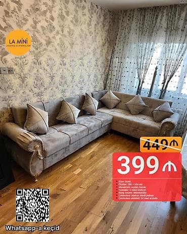 kreditle kunc divan: Künc divan, Açılan, Bazalı, Parça, Şəhərdaxili pulsuz çatdırılma — 1