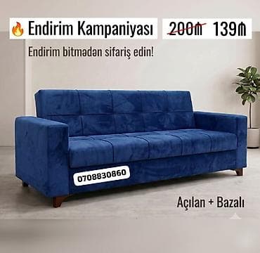 Açılan və bazalı divan – rahatlıq və funksionallıq bir arada. - Rəng