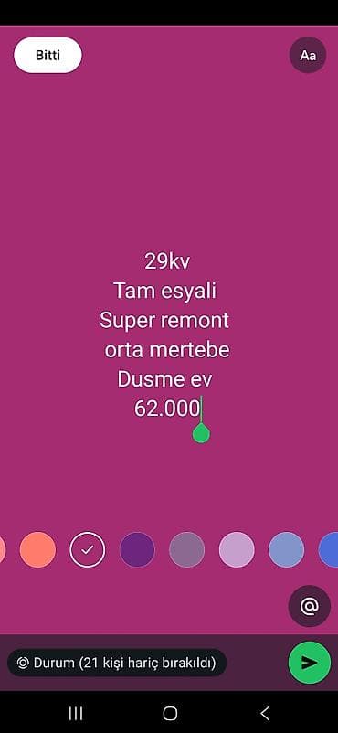 gence emlak instagram: 29 kv.m tam əşyalı, super remontlu, orta mərtəbədə yerləşən düşmə — 1