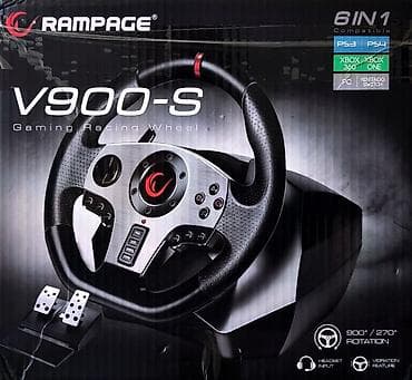 tv box android: Rampage V900-S Gaming Racing Wheel – 6-in-1 oyun sükan dəsti — 2