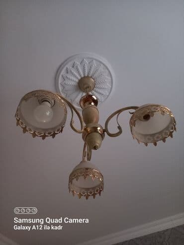 dekor işıq: Çılçıraq, 3 lampa, Şüşə — 1